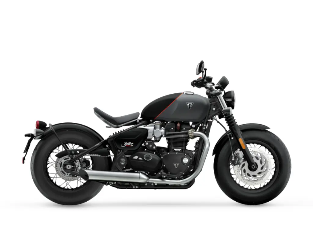 2027 Triumph Bonneville Bobber // Satin Mineral Grey/Satin Sapphire Black 