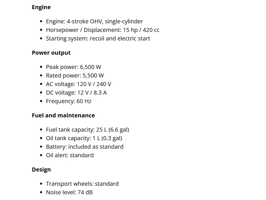 2026 Ducar Du Generator, 6500w alt