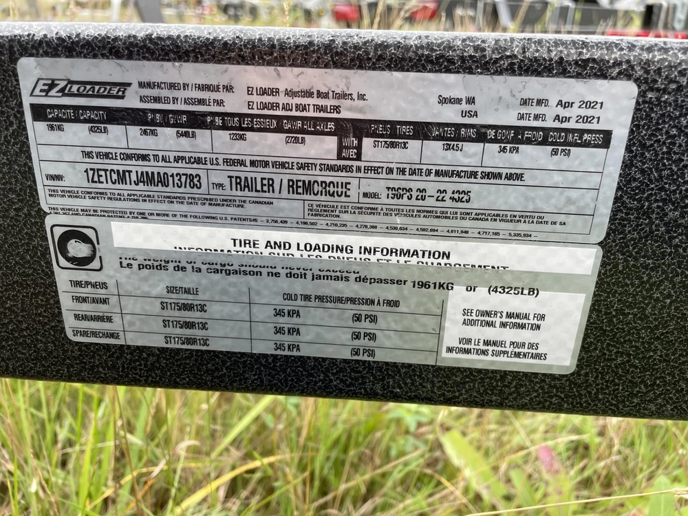 2021 Ez Loader Pontoon Boat Trailer - Aluminum Wheels *financing Available* alt