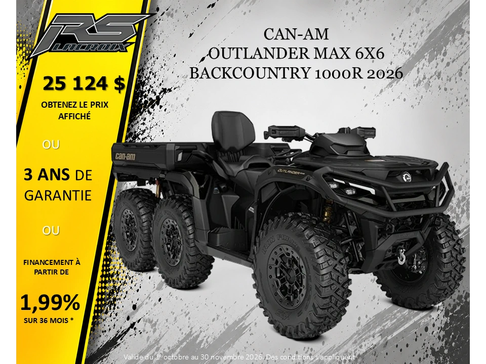 2026 Can-am Outlander Max 6x6 Backcountry 1000r alt