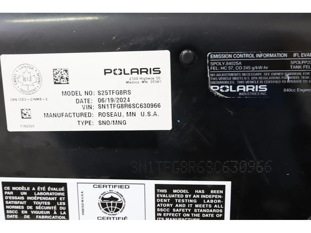 2025 Polaris 850 Rmk Khaos 155 - Only 459 Miles! alt