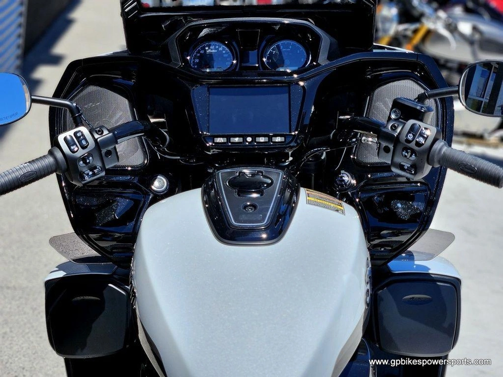 2026 Indian Motorcycle Pursuit® Dark Horse® 112 W/ Powerband Audio Ghost White Metallic With Black