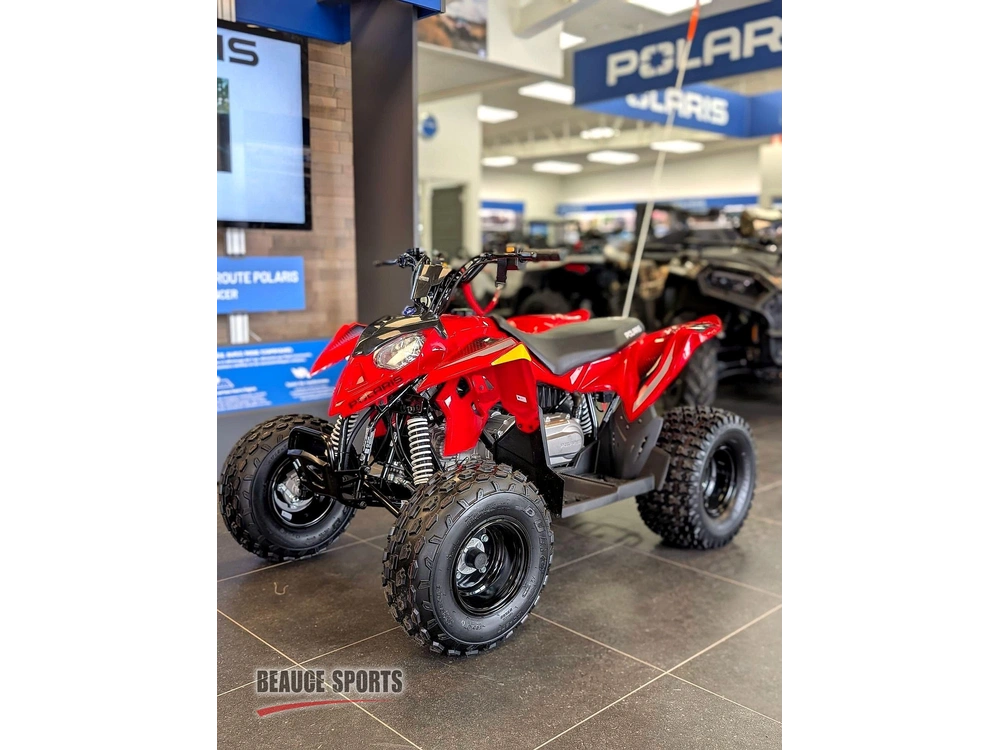 2027 Polaris Outlaw 110 Indy Red 🎯 Vtt Enfant Débutant Sécuritaire Apprentissage Drx90 Kfx90 Contrôle Parent 🟢 alt
