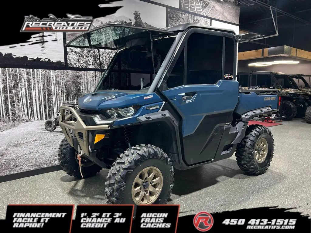 2025 Can-Am DEFENDER HD10 LIMITED CAB **CABINE CHAUFFÉE ET CLIMATISÉ!!**