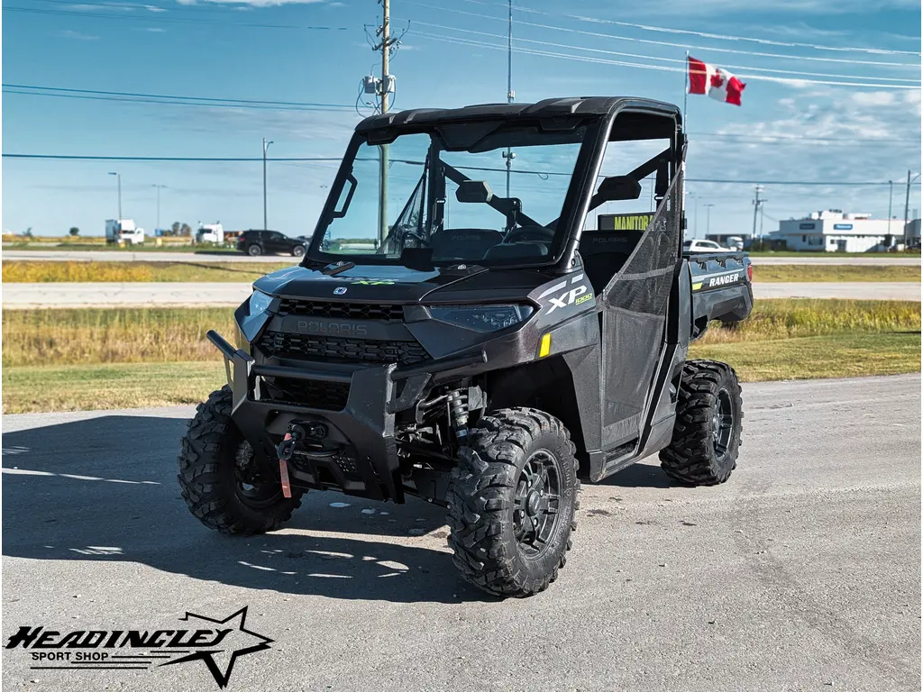 2023 Polaris Ranger XP 1000 Premium // Super Graphite with Lifted Lime Accents