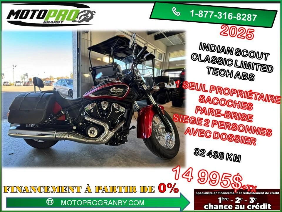 Indian Motorcycle Scout Classic Ltd Tech Abs Classique Limited Sacoches 2 Passagers 2025 alt