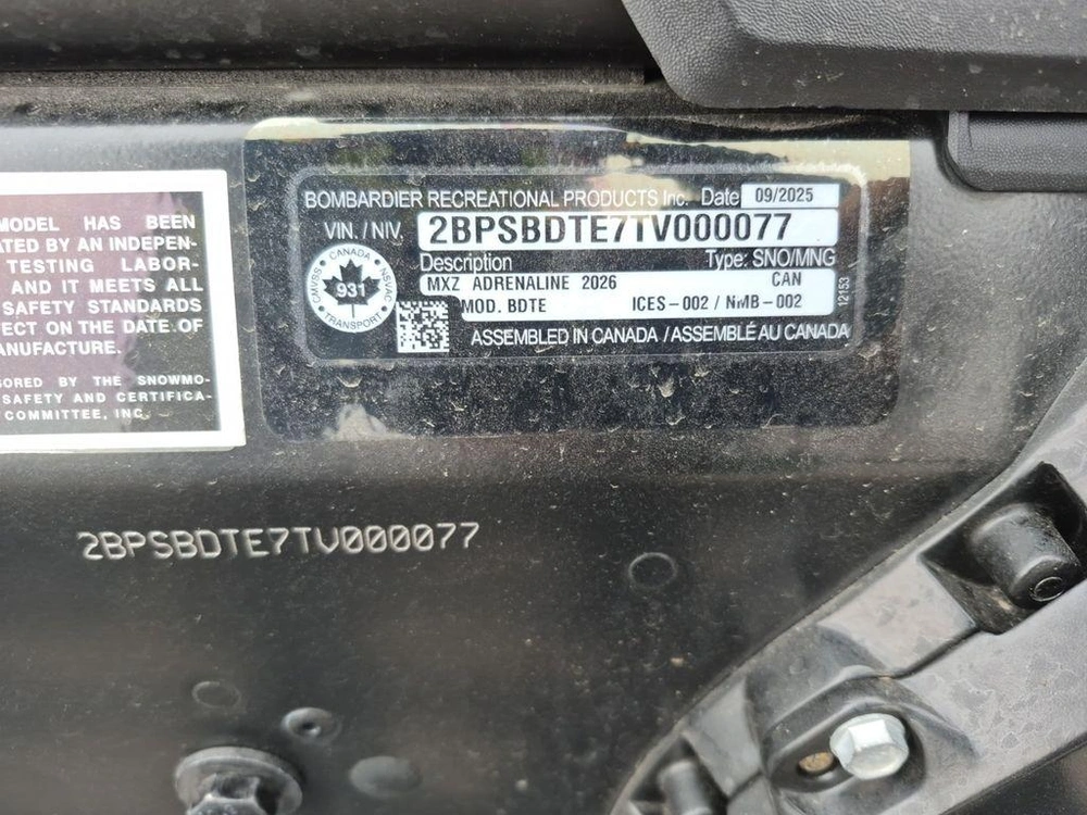 2026 Ski-doo Mxz® Adrenaline® 600r E-tec 137_grey