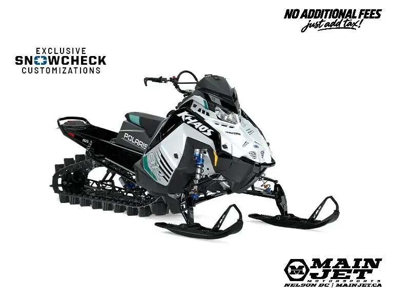 2025 Polaris PATRIOT 9R RMK KHAOS 165 3.25" - Ghost White Metallic / Gloss Black / Radiant Green