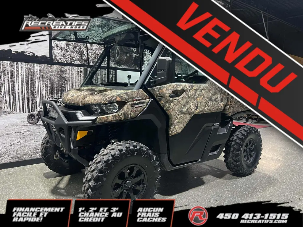 2023 Can-Am DEFENDER HD10 LIMITED CAB MOSSY OAK **CABINE CHAUFFÉE ET CLIMATISÉ!!**