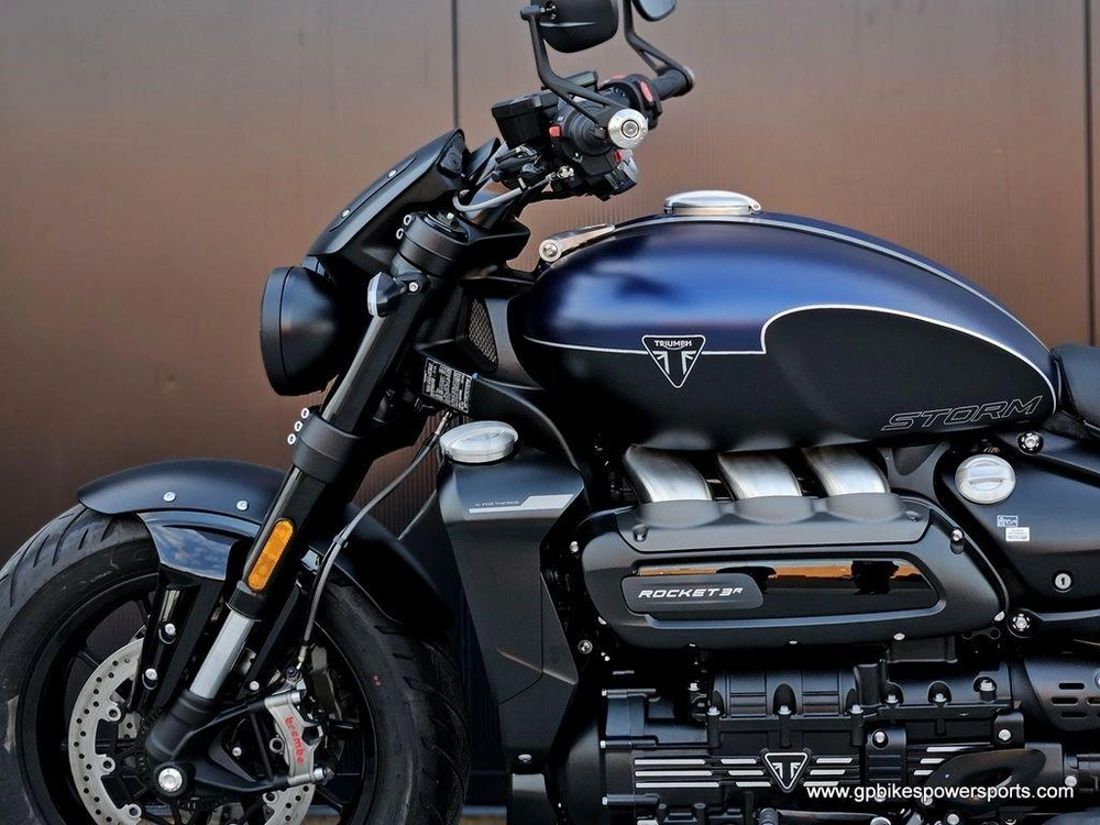 2025 Triumph Rocket 3 Storm R Satin Pacific Blue And Matte Sapphire Black Demo