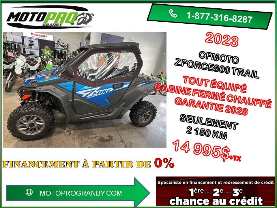 Cfmoto Zforce 800 Trail G2 Eps Zforce800 Trail 50po Zforce 800 Cabine Fermé Chauffé 2023 alt