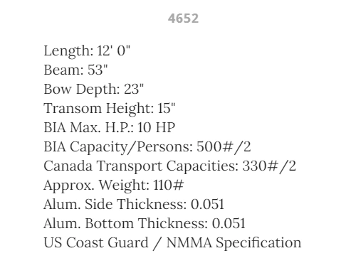 Mirrocraft Sportsman 12' (15''transom) 2024 alt