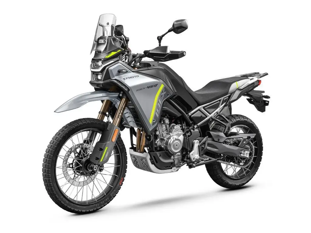 2026 CFMOTO IBEX 450 // Tundra Grey w/ Hard Boxes, Heated Grips & Heightened Windshield