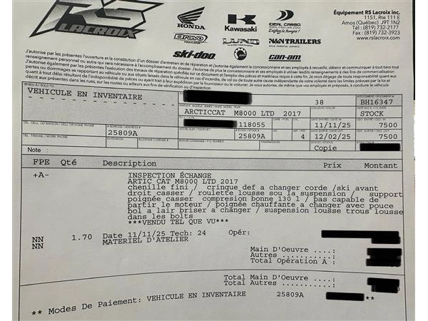 Arctic Cat M8000 Ltd 153'' 2017 alt