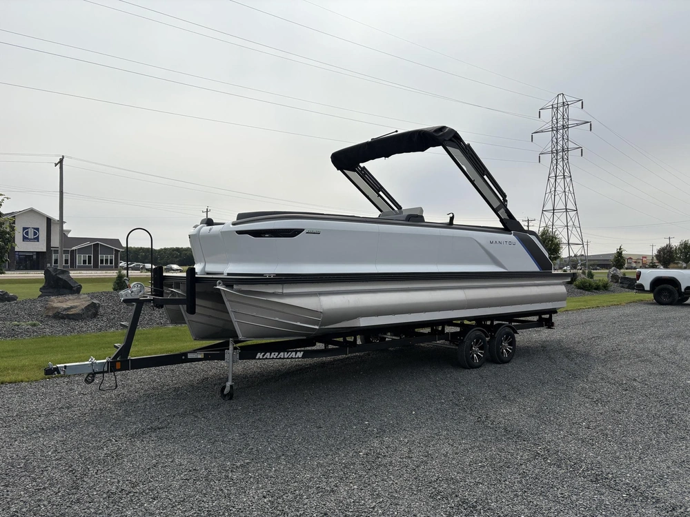 2025 Manitou Explore 24 Switchback Trifold 300 Mercury & Trailer alt