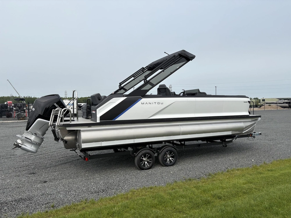 2025 Manitou Explore 24 Switchback Trifold 300 Mercury & Trailer alt