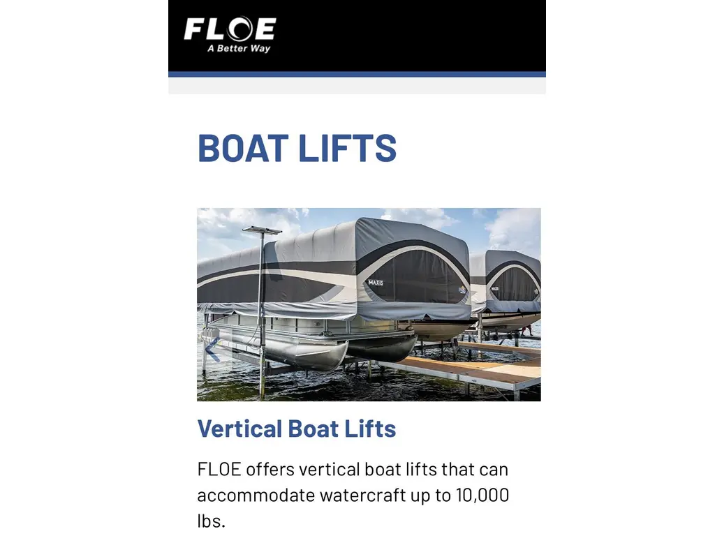 2026 Floe Vertical Boat lifts Floe