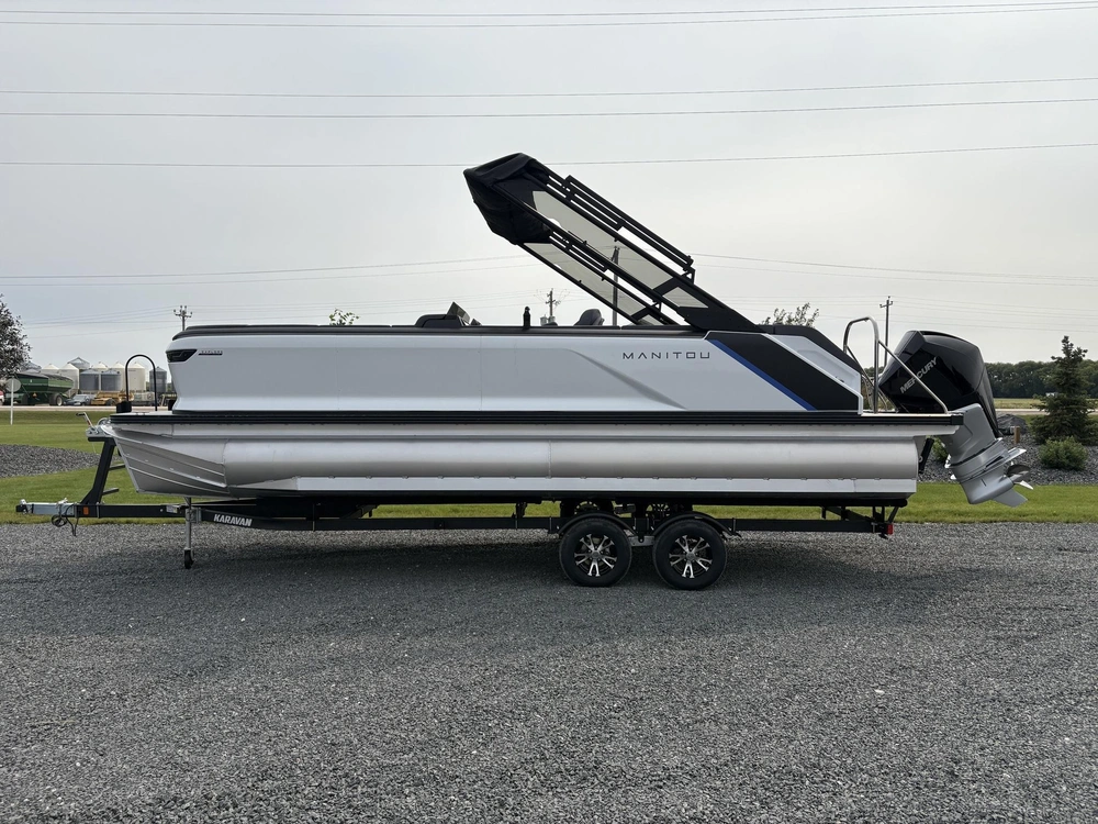 2025 Manitou Explore 22 Navigator Trifold 250 Mercury & Trailer alt