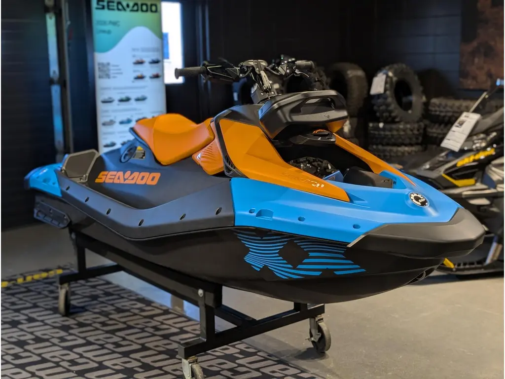 2026 Sea-Doo Spark Trixx 1up with Audio - Gulfstream Blue and Orange Crush 