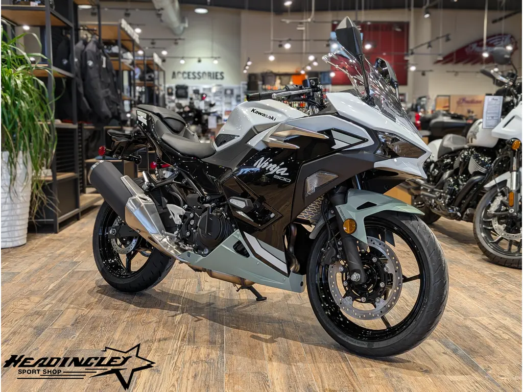 2026 Kawasaki Ninja 500 SE // Pearl Robotic White/Pearl Matte Sage Green 
