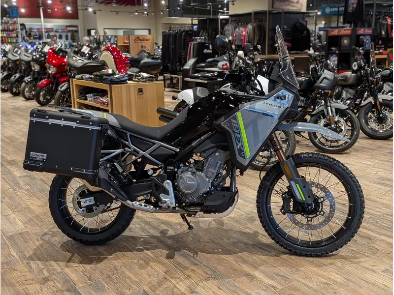 2026 CFMOTO IBEX 450 // Tundra Grey w/ Hard Boxes, Heated Grips & Heightened Windshield