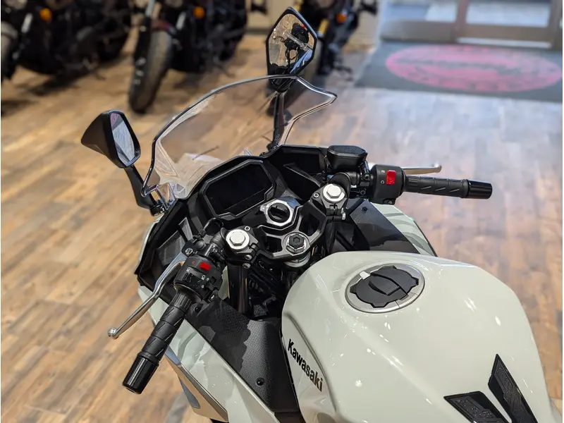2026 Kawasaki Ninja 500 SE // Pearl Robotic White/Pearl Matte Sage Green thumbnail 8