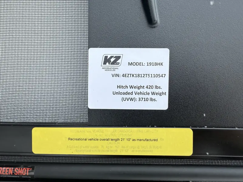 2026 KZ-RV Sportsmen Classic 191BHK