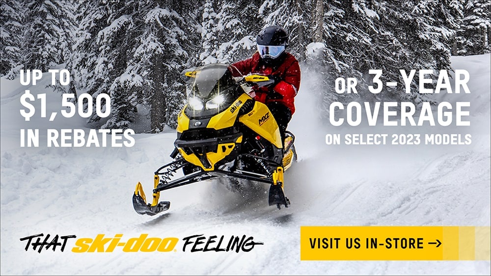 Rebate up to $1,500 or 3 years of coverage on select 2023 Ski-Doo models