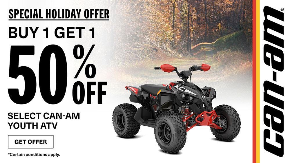 Buy 1 Can-Am Youth ATV and get the 2nd at 50% off