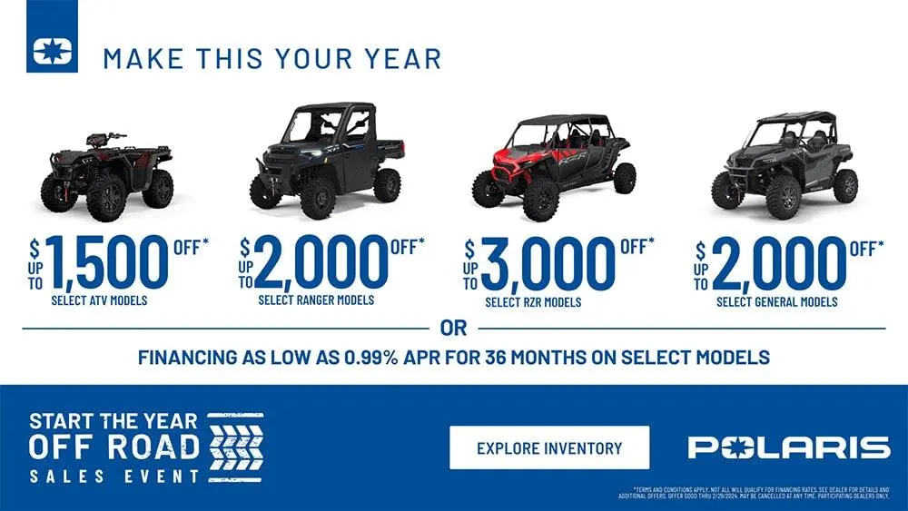 START THE YEAR OFF ROAD SALES EVENT