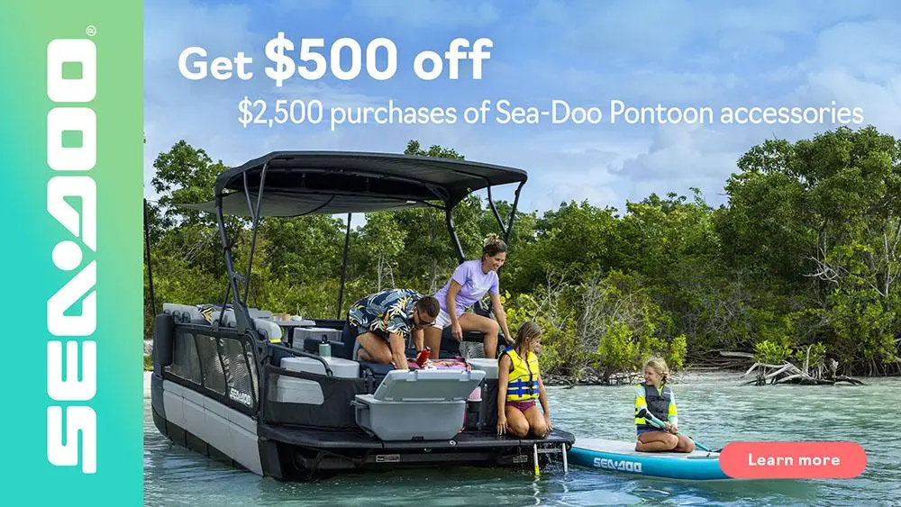 $500 off purchase of $2500 of Sea-Doo Pontoon Accessories - Raxfin