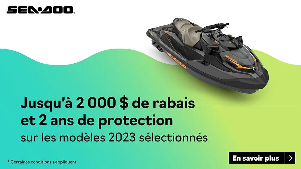 Obtenez 2 000 $ de rabais et 2 ans de protection sur les motomarines Sea-Doo 2023 sélectionnées