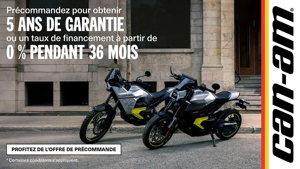 Commandez une moto Can-Am 2025 et obtenez cinq ans de protection ou du financement à partir de 0% pour 36 mois