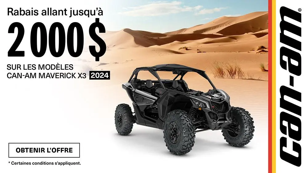 Rabais allant jusqu’à 1 500 $ sur les modèles 2024 Can-Am Maverick X3