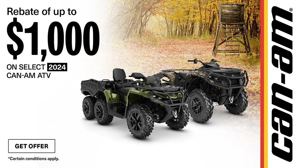 Get rebates up to $1,000 on select 2024 Can-Am ATV models