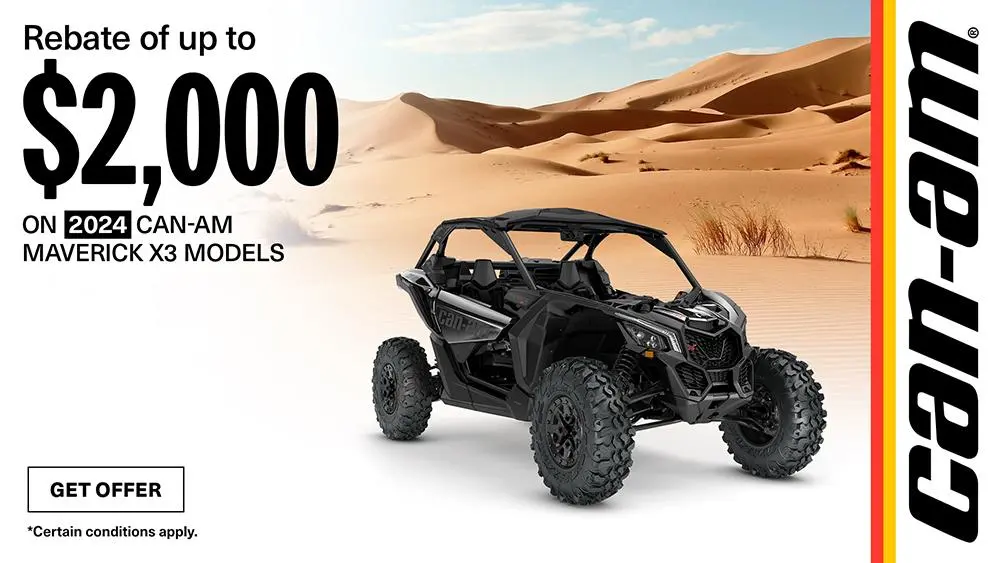 Rebates up to $1,500 on 2024 Can-Am Maverick X3 models