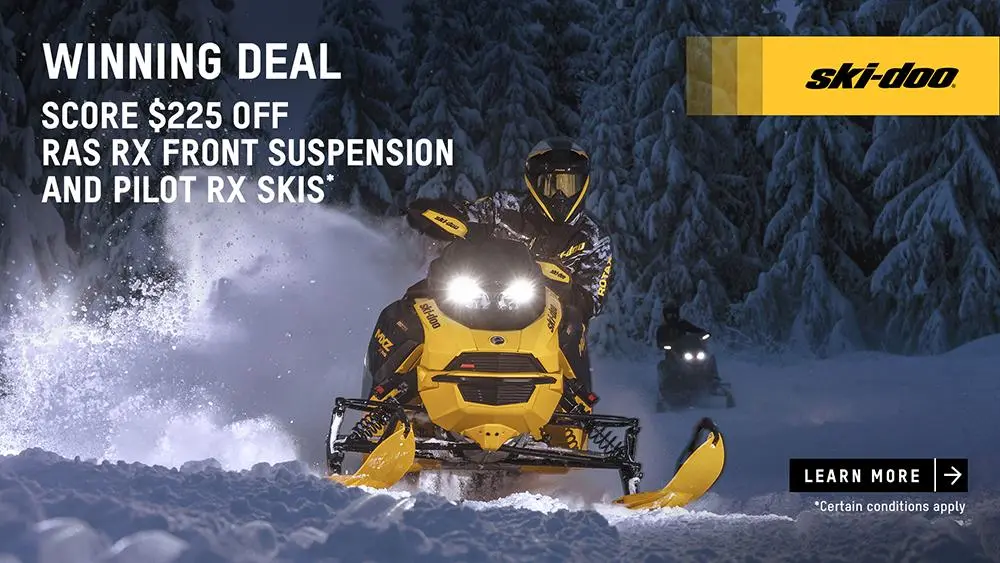 Get $225 off purchase of Pilot RX Ski Kit and RAS RX Front Suspension