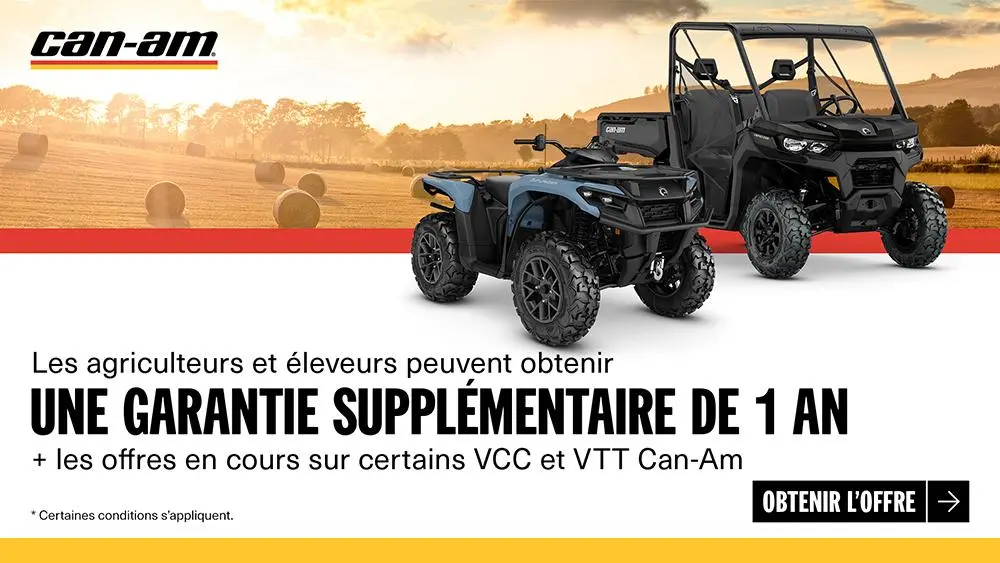 Les agriculteurs et les comptes commerciaux recoivent un an supplémentaire de protection sur les modèles Can-Am sélectionnés