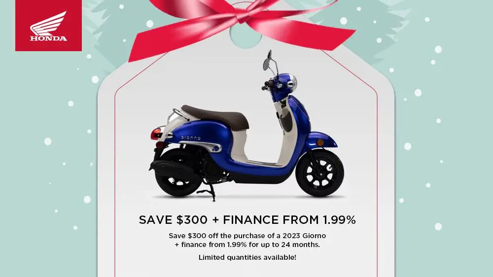 HONDA – SAVE $300 + FINANCE FROM 1.99% – 2023 Giorno