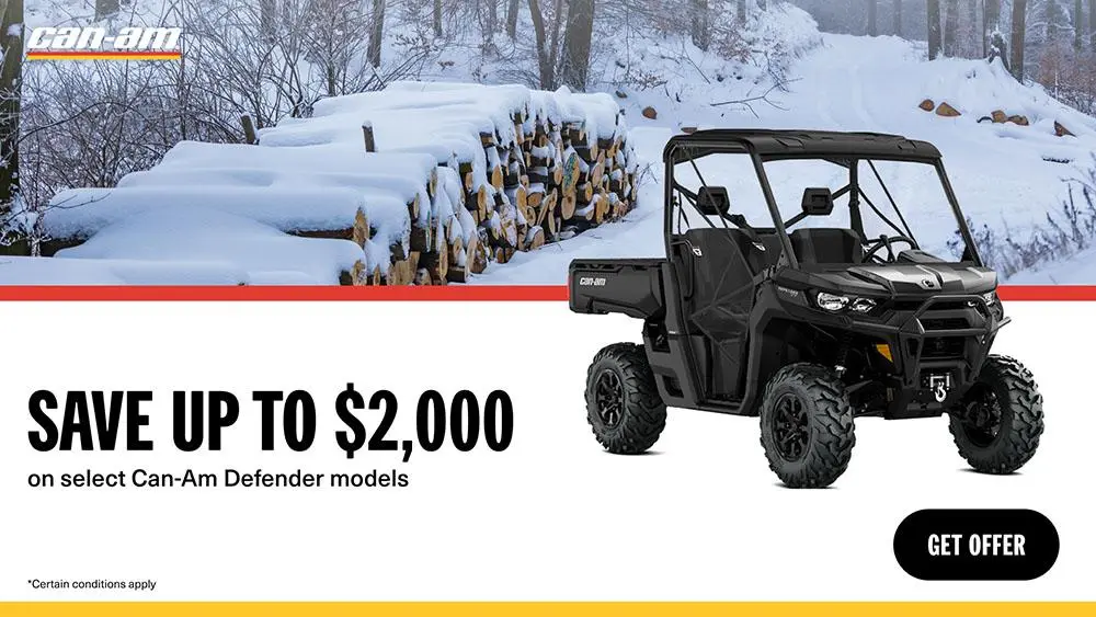 Get rebates up to $2,000 on select Can-Am SSV models