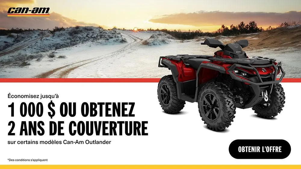 Obtenez des rabais allant jusqu’à 1 000 $ ou deux ans de couverture sur certains modèles de VTT Can-Am 2024