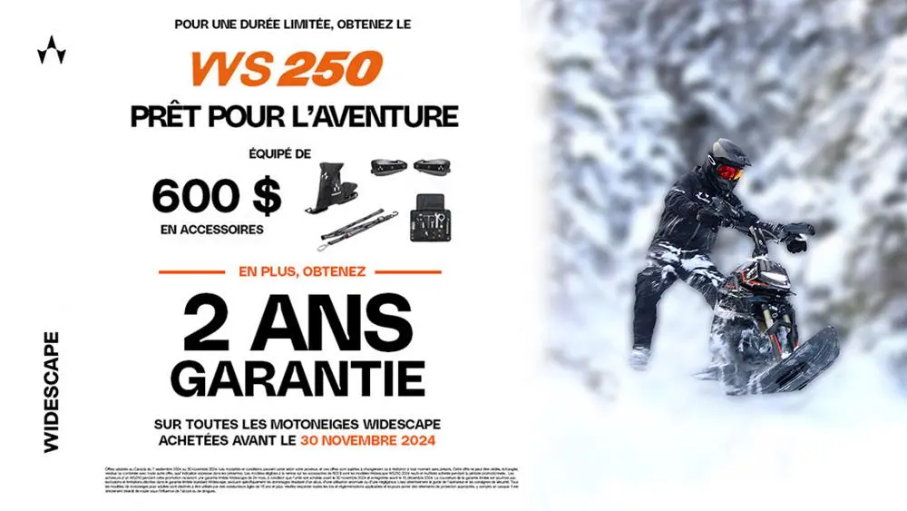 Obtenez le WS 250 prêt pour l’aventure équipé de 600 $