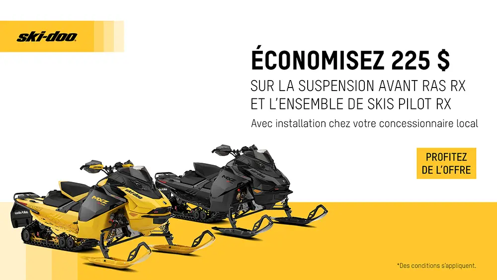 Obtenez 225 $ de rabais à l’achat de l’ensemble de ski Pilot RX et de la suspension avant RAS RX