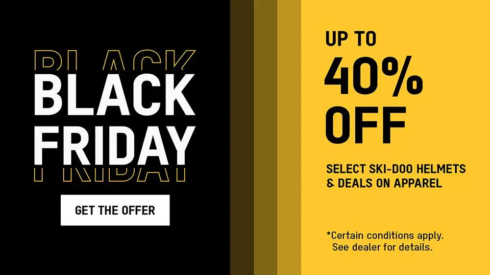 Black Friday 40% off select Ski-Doo helmets & deals on apparel