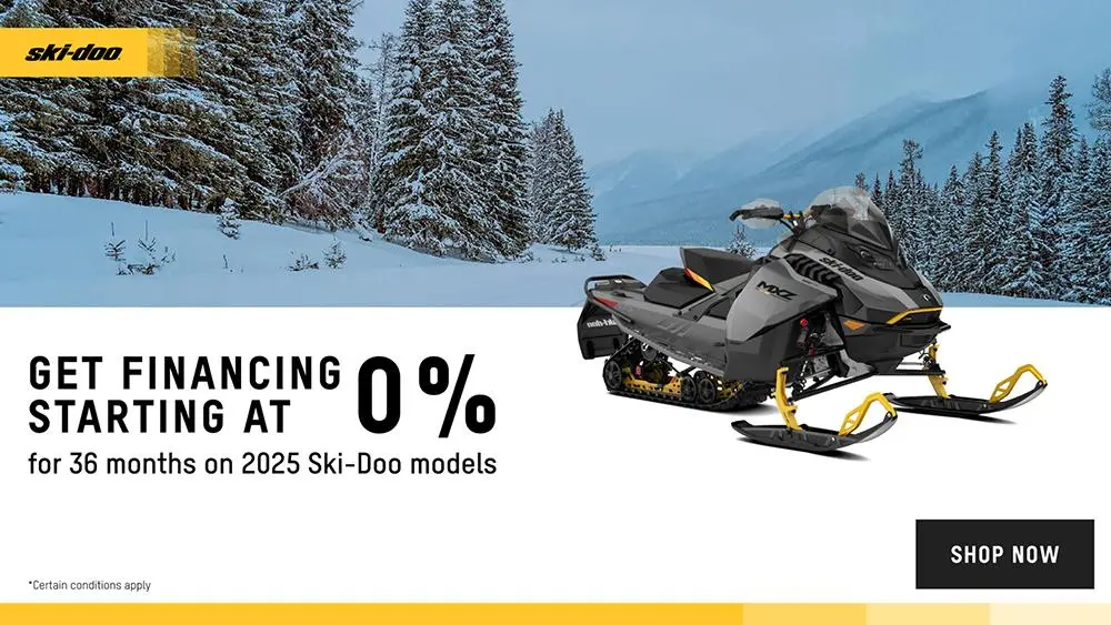 Get financing starting at 0% for 36 months on 2025 Ski-Doo and Lynx models