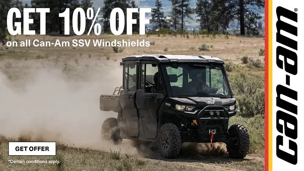 Get 10% off all 2024 Windshields for Can-Am SSV