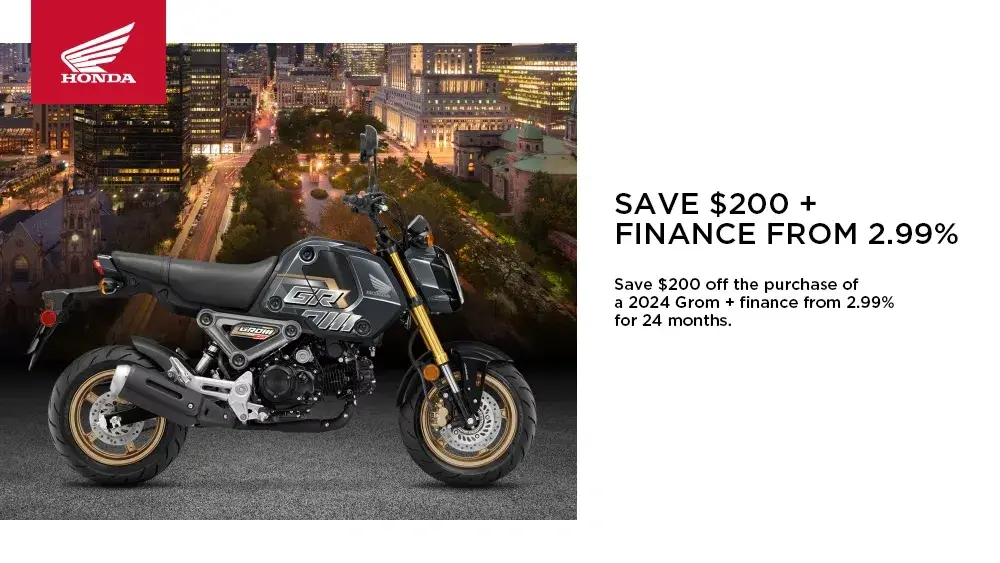 HONDA –  2024 Grom – SAVE $200 + FINANCE FROM 2.99%