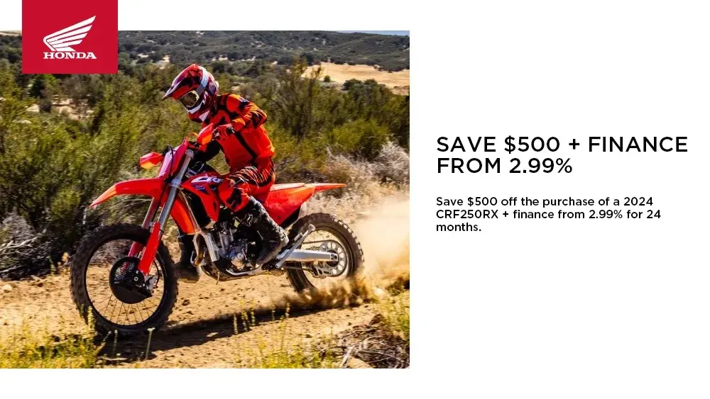 HONDA – 2024 CRF250RX – SAVE $500 + FINANCE FROM 2.99%