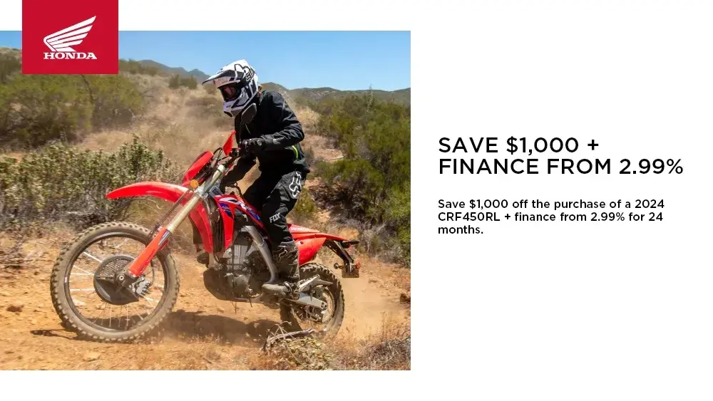 HONDA – 2024 CRF450RL – SAVE $1,000 + FINANCE FROM 2.99%