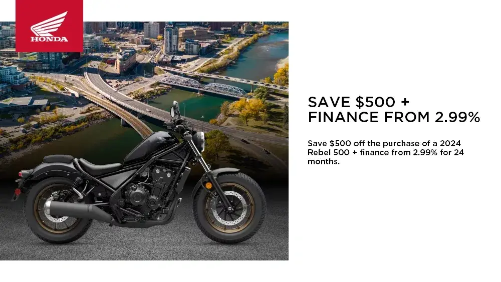 HONDA – 2024 Rebel 500 – SAVE $500 + FINANCE FROM 2.99%